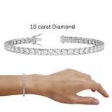 18kt white gold 10ct diamond tennis bracelet bespoke manufacturer AB065