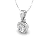 Round Diamond Halo Pendant Necklace side view