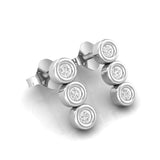 Vertical Bezel Set Diamond Earrings in 18kt white gold close up view 