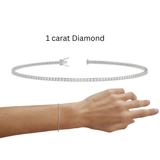 18kt white gold 1ct diamond tennis bracelet VS FG round brilliant AB065