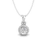 Round Diamond Halo Pendant Necklace