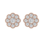  Designer Gold Peace Stud Earrings with Diamonds for Women and Girls