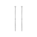 18KT White Gold 2 inch Inside-Out Diamond Round Hoop Earrings front view