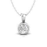 Classic Minimalist Bezel Floating Solitaire Diamond Necklace front view
