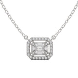 TNK013 - Beautiful Diamond Necklace with Emerald Cut Illusion Jewelry