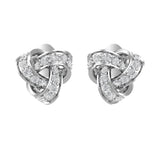 Diamond Love Knot Earrings 18K minimal studs 