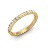 TR070 - Elegant Half Eternity Stackable Diamond Wedding Band Minimalist Dainty Ring for Girls