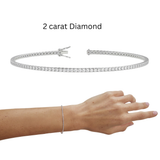 18kt white gold 2ct natural diamond tennis bracelet VS FG 7 inch AB065