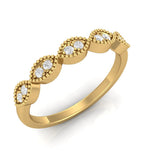 TR071 - Elegant Marquise Stacker Ring in 18k Gold | Perfect Wedding Band for Women