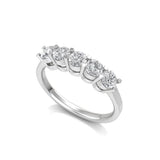 five Stone Round Diamond Anniversary Band- 0.50 cts side angle