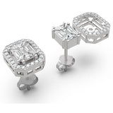 AE006 - Elegant Emerald Cut Diamond Earstuds for Women