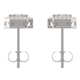 side angle detachable diamond halo jacket and pie-cut diamond centre stud earring AE006