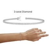 18kt white gold 3ct diamond tennis bracelet round brilliant VS FG AB065