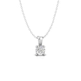Four-Prong Round Diamond Solitaire Pendant Necklace