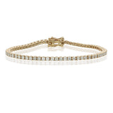 18KT Yellow Gold Brilliant-Cut Round Diamond Four-Prong Tennis Bracelet
