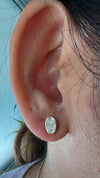 Oval Diamond Illusion Earrings Crafted with Fancy Cut Diamonds for a Stunning 1 Carat Solitaire Look