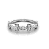 R072 milgrain diamond eternity band FRONT profile showing Art Deco detailing and plain shank