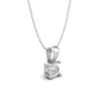 Four-Prong Round Diamond Solitaire Pendant Necklace side profile