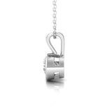 Classic Minimalist Bezel Floating Solitaire Diamond Necklace side view