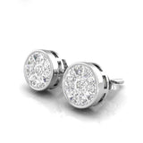 1 ct face up Pizza piecut diamond bezel set ear studs 