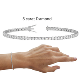 18kt white gold 5ct round brilliant diamond tennis bracelet VS FG AB065