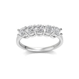 18KT  Five-Stone Round Diamond Ring-1.00ct  top close up view 