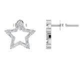 Elegant TE053 Cute Stud Earrings in Gold with Diamond Peace Studs