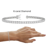 18kt white gold 6ct natural diamond tennis bracelet custom order AB065