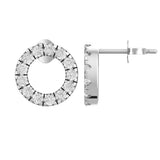 Side profile of 18kt gold diamond open circle stud TE076, 8mm diameter, push-back post, fine jewellery Bangkok