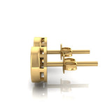 1 ct face up Pizza piecut diamond bezel set ear studs  side yellow gold