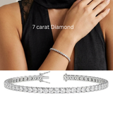 18kt white gold 7ct diamond tennis bracelet manufacturer Bangkok AB065