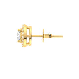  Halo Diamond Studs Exquisite Solitaire Diamond Earrings Jewelry for Women and Girls side view