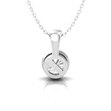 Classic Minimalist Bezel Floating Solitaire Diamond Necklace back view