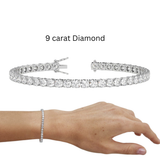 18kt white gold 9ct round brilliant diamond tennis bracelet AB065