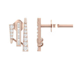 TE074 - Luxurious Gold With Diamond Earrings for Women