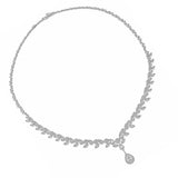 18k White Gold Diamond Bridal Jewelry Set | Minimal Necklace