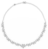 Illusion Diamond Flower Wedding Choker and Dangle Earring set