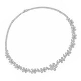 Illusion Diamond Flower Wedding Choker and Dangle Earring set