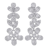 Illusion Diamond Flower Wedding Choker and Dangle Earring set