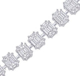18k White Gold Baguatte Illusion Tennis Bracelet