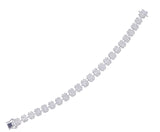 18k White Gold Emerald-Cut Diamond Illusion Tennis Bracelet