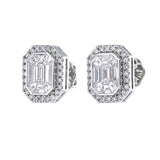 TE007 - Dazzling Step Cut Diamond Earrings for Women and Girls