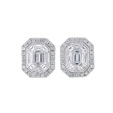 TE007 - Dazzling Step Cut Diamond Earrings for Women and Girls