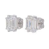 TE011 - Diamond Earrings with 18k Emerald Cut Illusion Setting for Women and Girls