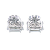 TE011 - Diamond Earrings with 18k Emerald Cut Illusion Setting for Women and Girls
