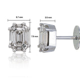 piecut diamond earstuds minimal 1 ct face up push backs Made in Thailand with dimensions