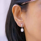 Luxury TE021 Step Cut Mosaic Diamond Earrings in 18k Gold for Women & Girls