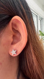 Star Shape Diamond Stud Earrings in 18KT White Gold