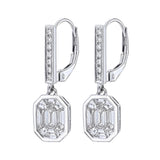 Bezel Set Pie Cut Diamond Earrings with French Lever Backs Sophisticated and Secure for a Timeless Look