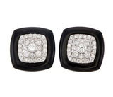 AER00005 Black Ceramic & 18kt Yellow Gold Stud Earrings with Natural Diamonds for Women